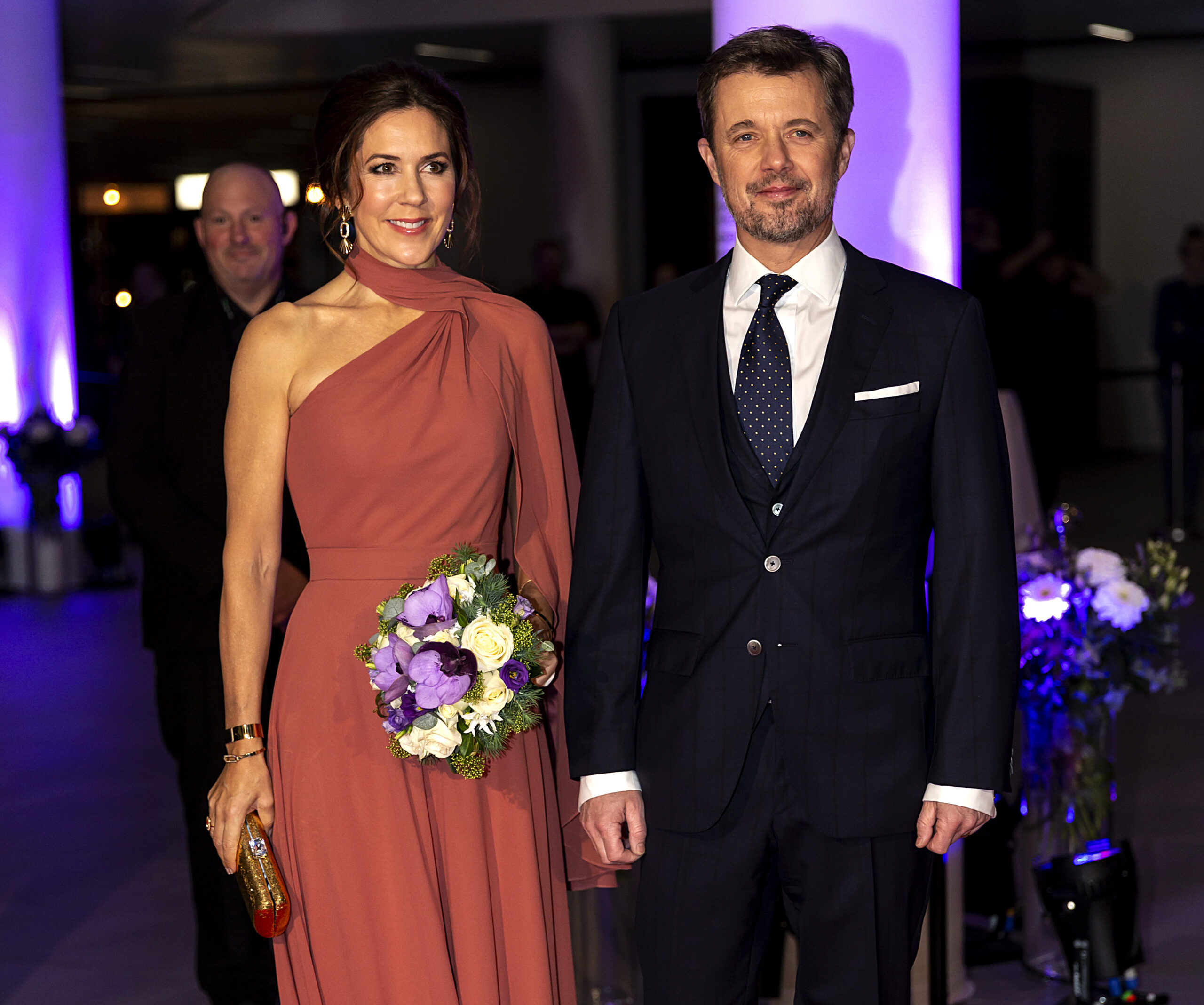 Prince Frederik looks absolutely smitten with Princess Mary as she glows in stunning evening gown