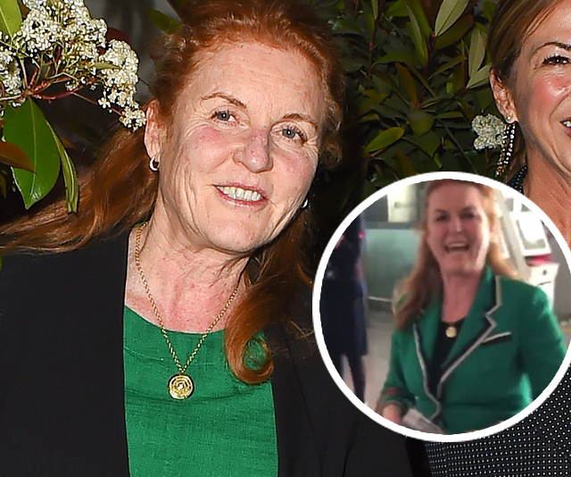 Sarah Ferguson just sped through an airport on a scooter in a Gucci blazer – yes, you read correctly