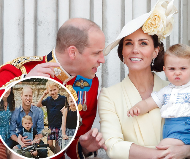 The Cambridges’ annual Christmas card photo has been leaked – and it features Prince Louis on a motorbike!