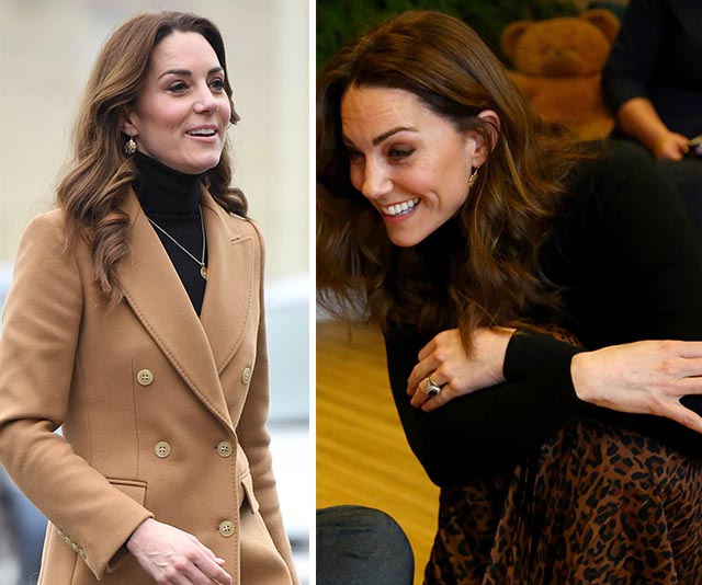 Duchess Catherine steps out in a $20 Zara animal print skirt as she continues her whirlwind tour of the UK