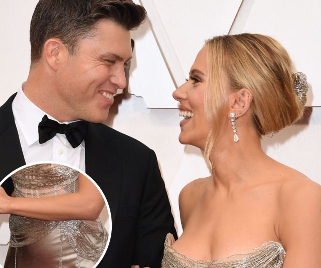 People think Scarlett Johansson is pregnant because of her very normal-looking stomach at the Oscars