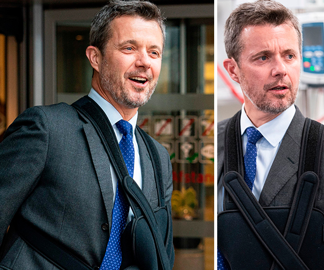 Crown Prince Frederik steps out for the first time after his skiing accident