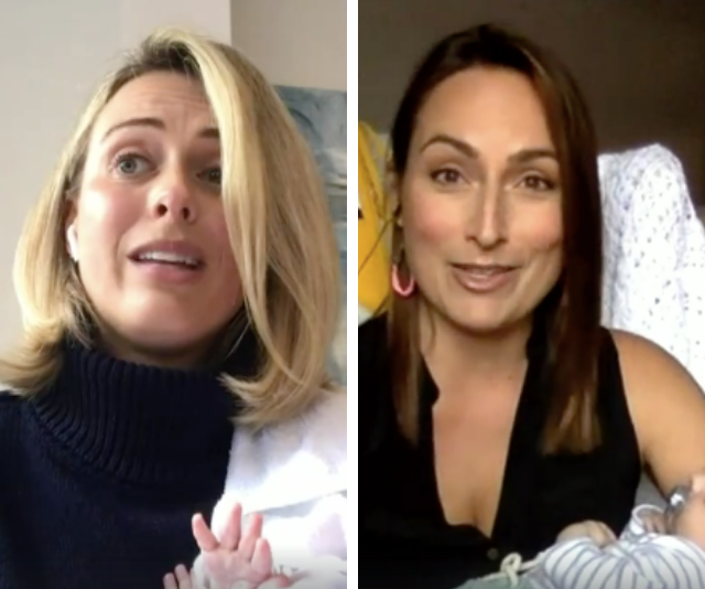 New mums Sylvia Jeffreys and Jayne Azzopardi reveal how they’re coping at home in self isolation with their newborn sons
