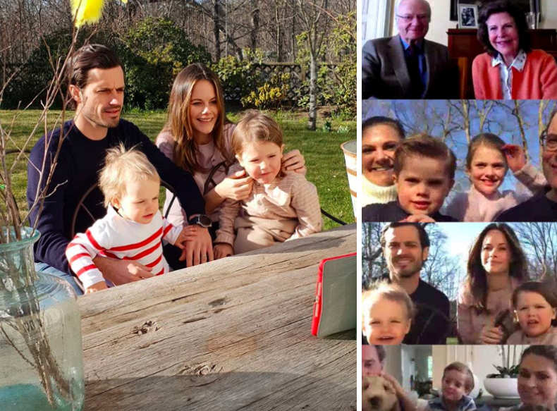 The Swedish royal family celebrate Easter together like many families across the world – via a video call