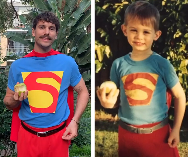 Matty J recreates three of his childhood photos while stuck in isolation