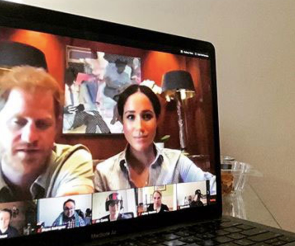 Prince Harry and Duchess Meghan make a surprise appearance in an unsuspecting Zoom chat – and it was caught on camera