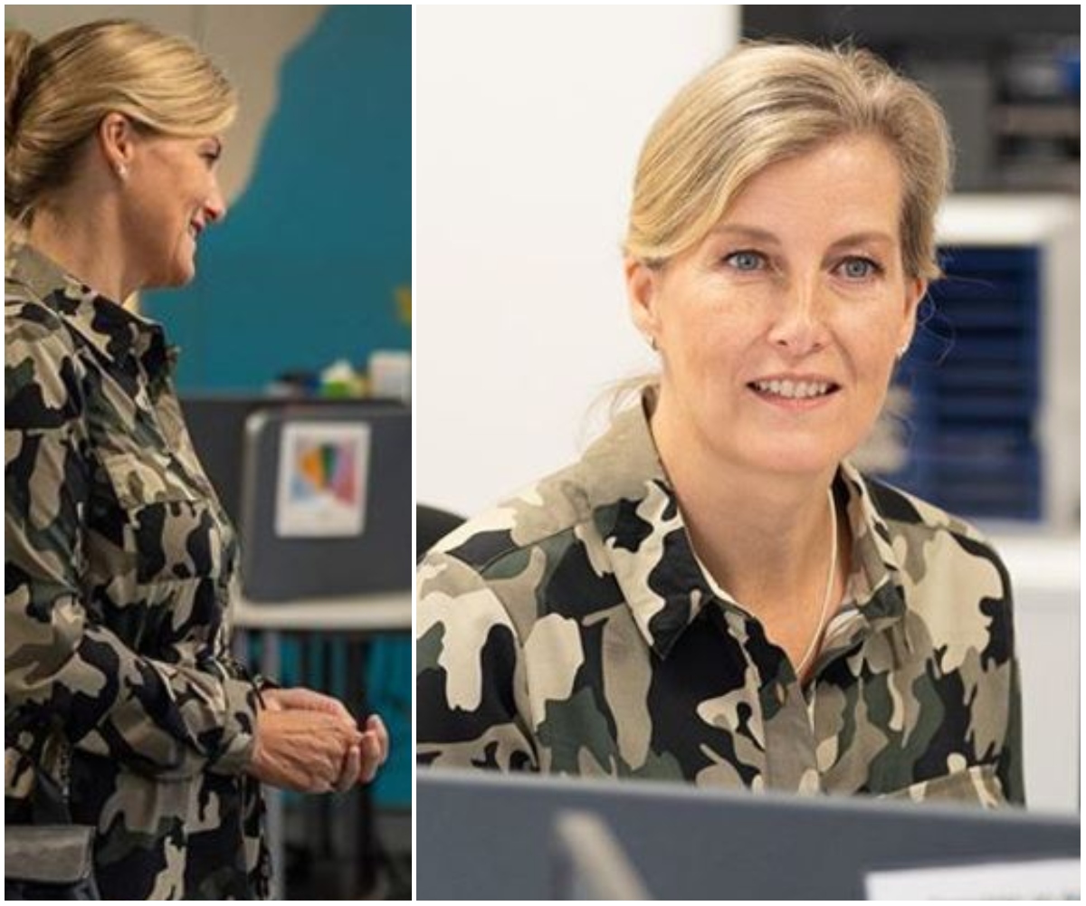 Sophie, Countess of Wessex goes off royal fashion’s beaten track by wearing an unexpected camouflage dress – and she pulled it off to perfection