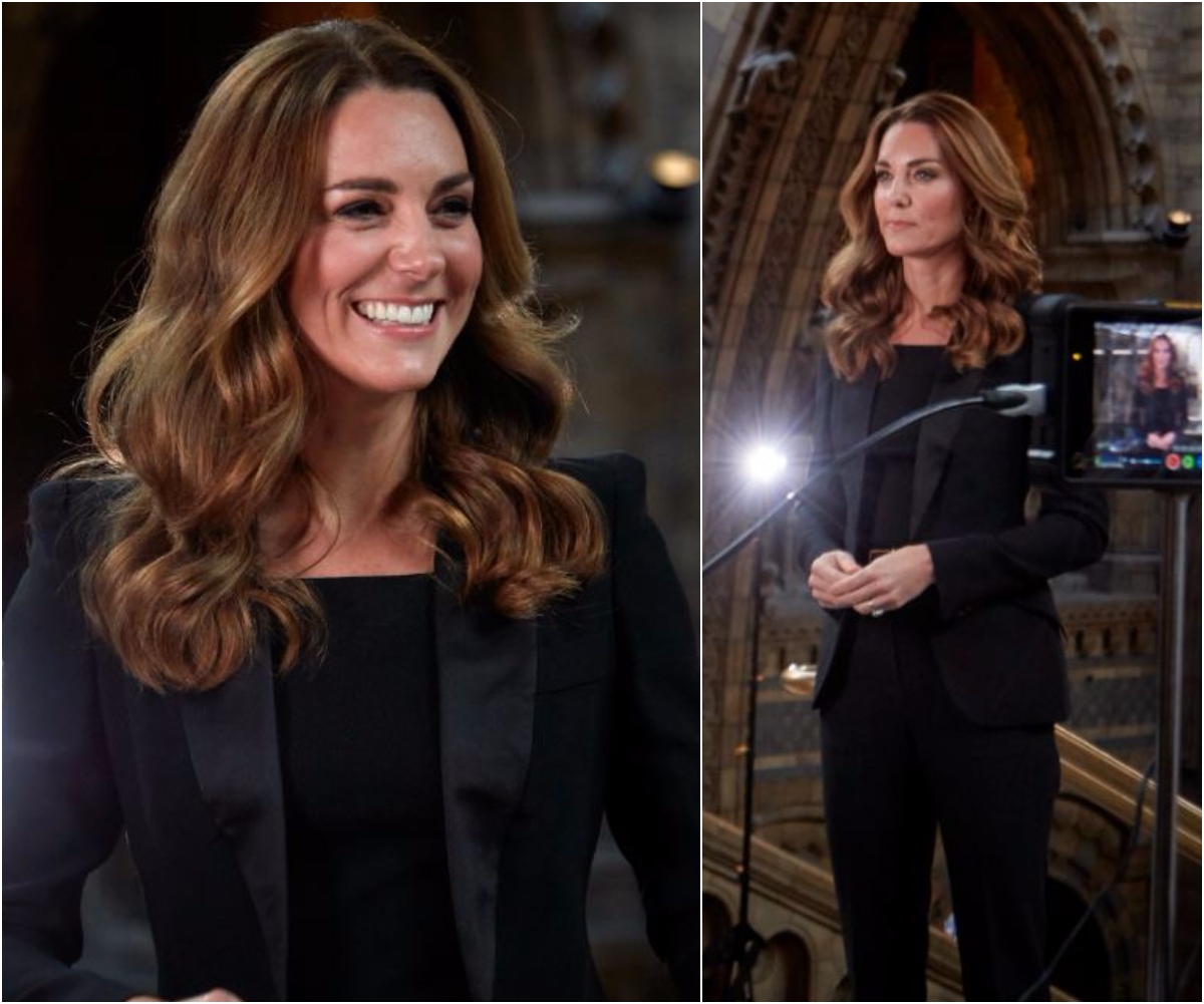 Duchess Catherine channels one of Meghan Markle’s most iconic looks as she makes an historic announcement at the Natural History Museum
