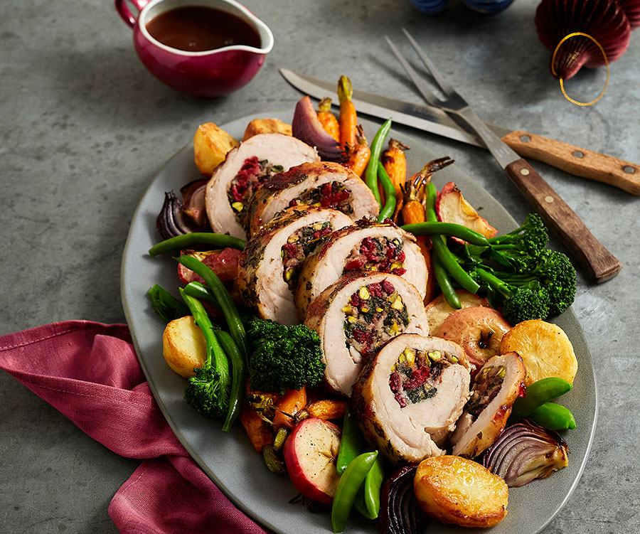 Christmas recipe: Turkey breast with Craisins® and pistachio stuffing