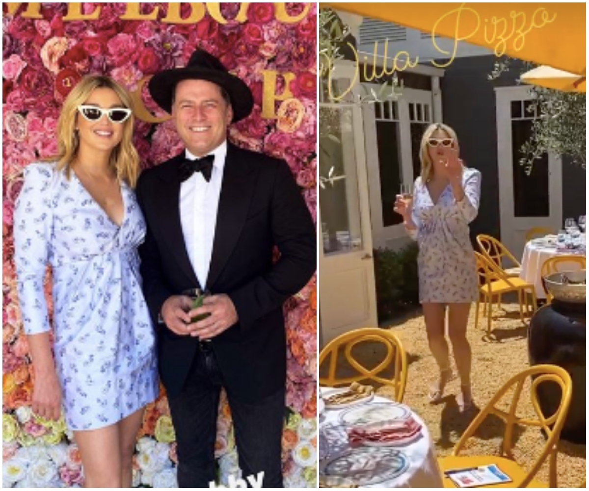 Jasmine & Karl Stefanovic’s extravagant Melbourne Cup bash is a sight to behold – not least for their outfits