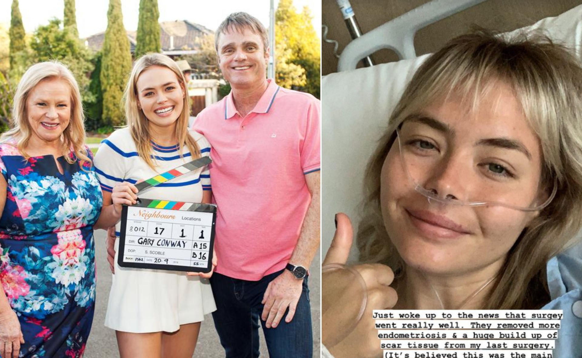 Neighbours star Lilly Van der Meer shares emotional update from hospital bed following surgery