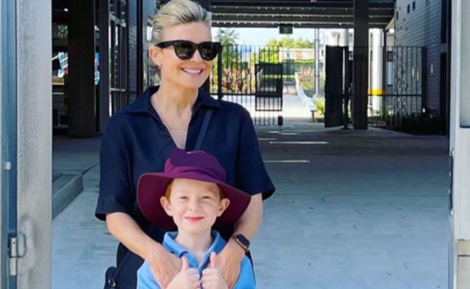 Home & Away star Emily Symons’ son gets surprised by Australian icon, Ray Meagher on day out