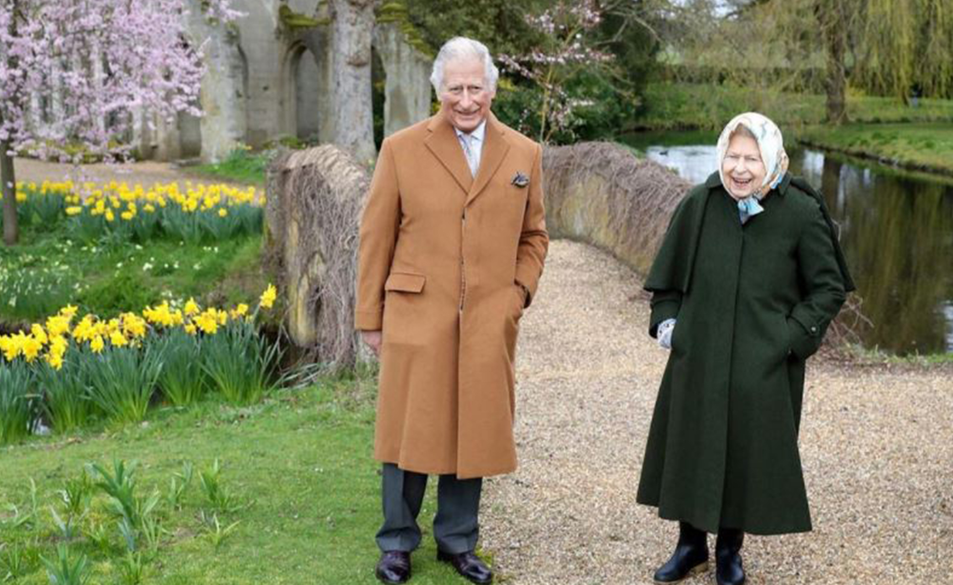 Rare new photo of The Queen and Prince Charles from right before Prince Philip’s death emerges