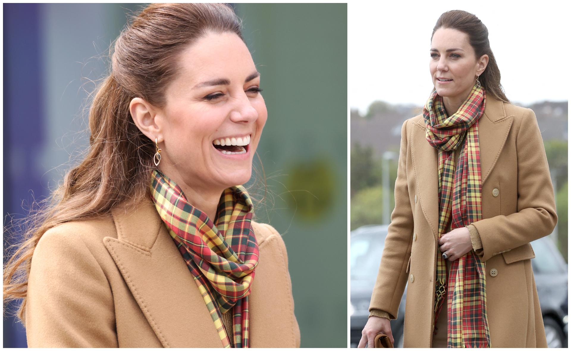 Duchess Catherine makes a case for camel tones before a quick outfit change during her Scotland tour
