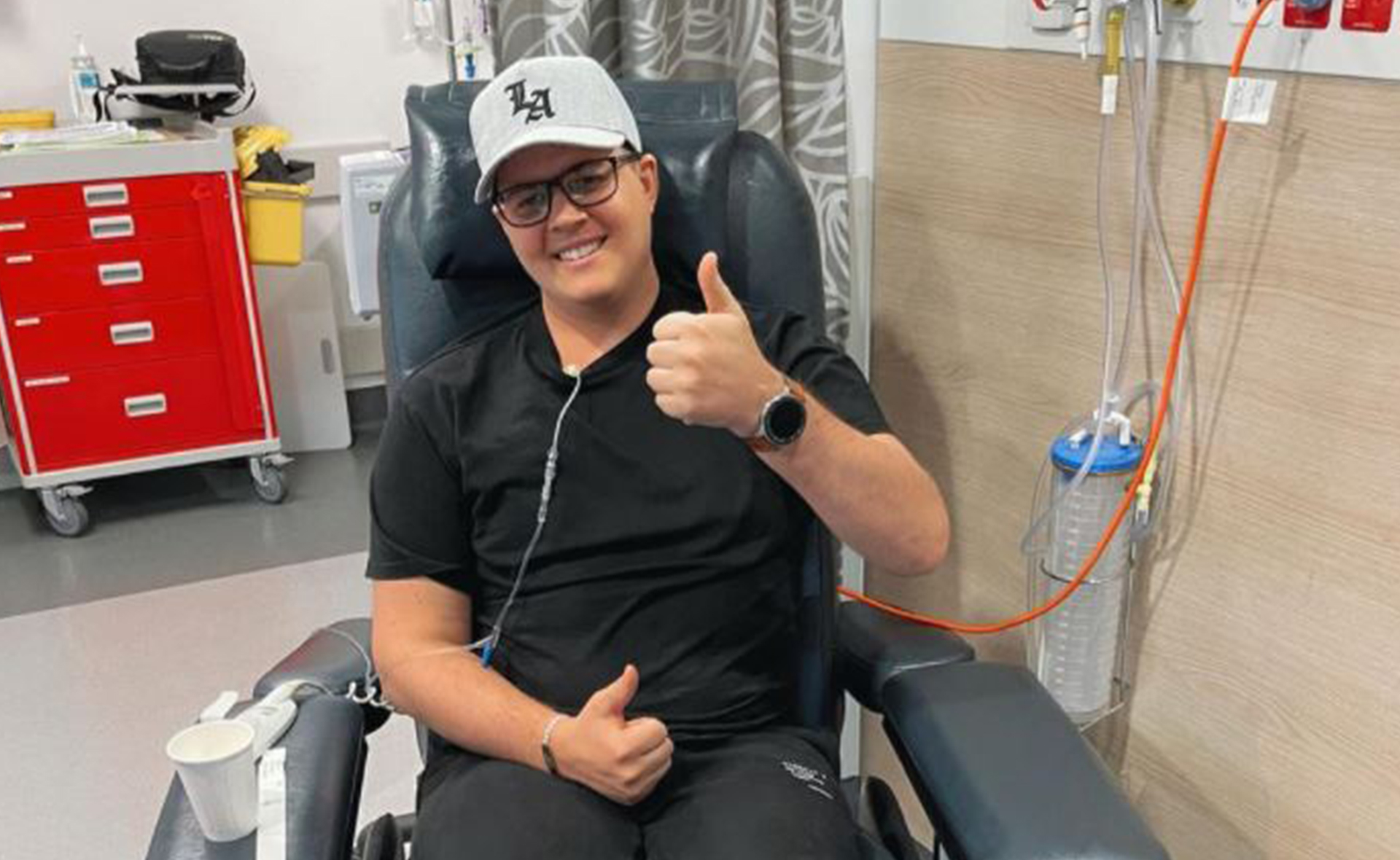 The ever courageous Johnny Ruffo returns to hospital to undergo more cancer treatment