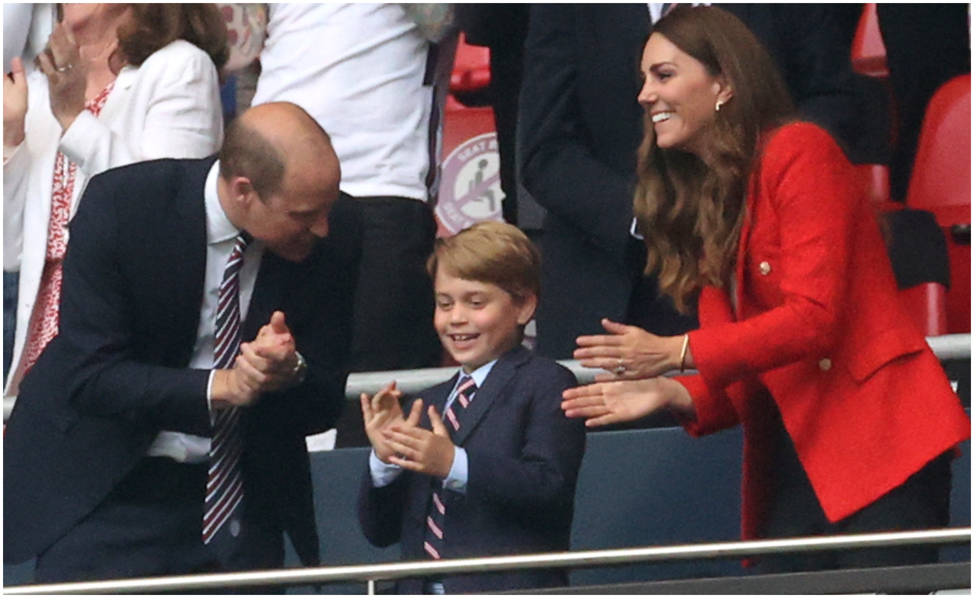 Seven-year-old Prince George just showed up to the soccer in a mini matching suit to his dad, Prince William – let that sink in