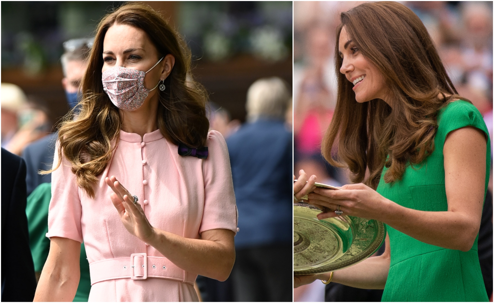 From green to pink: Duchess Catherine’s weekend at Wimbledon included two stylish outfits in our favourite colours