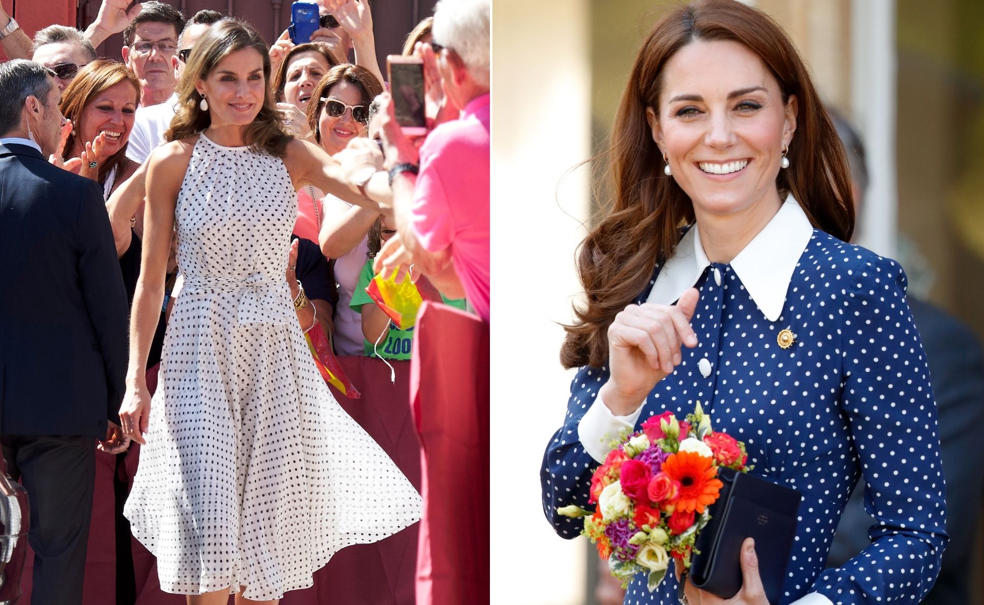 From Kate Middleton’s refined midi skirt to Princess Diana’s fun ’80s look, polka dots are the spring royal trend we’re going dotty over