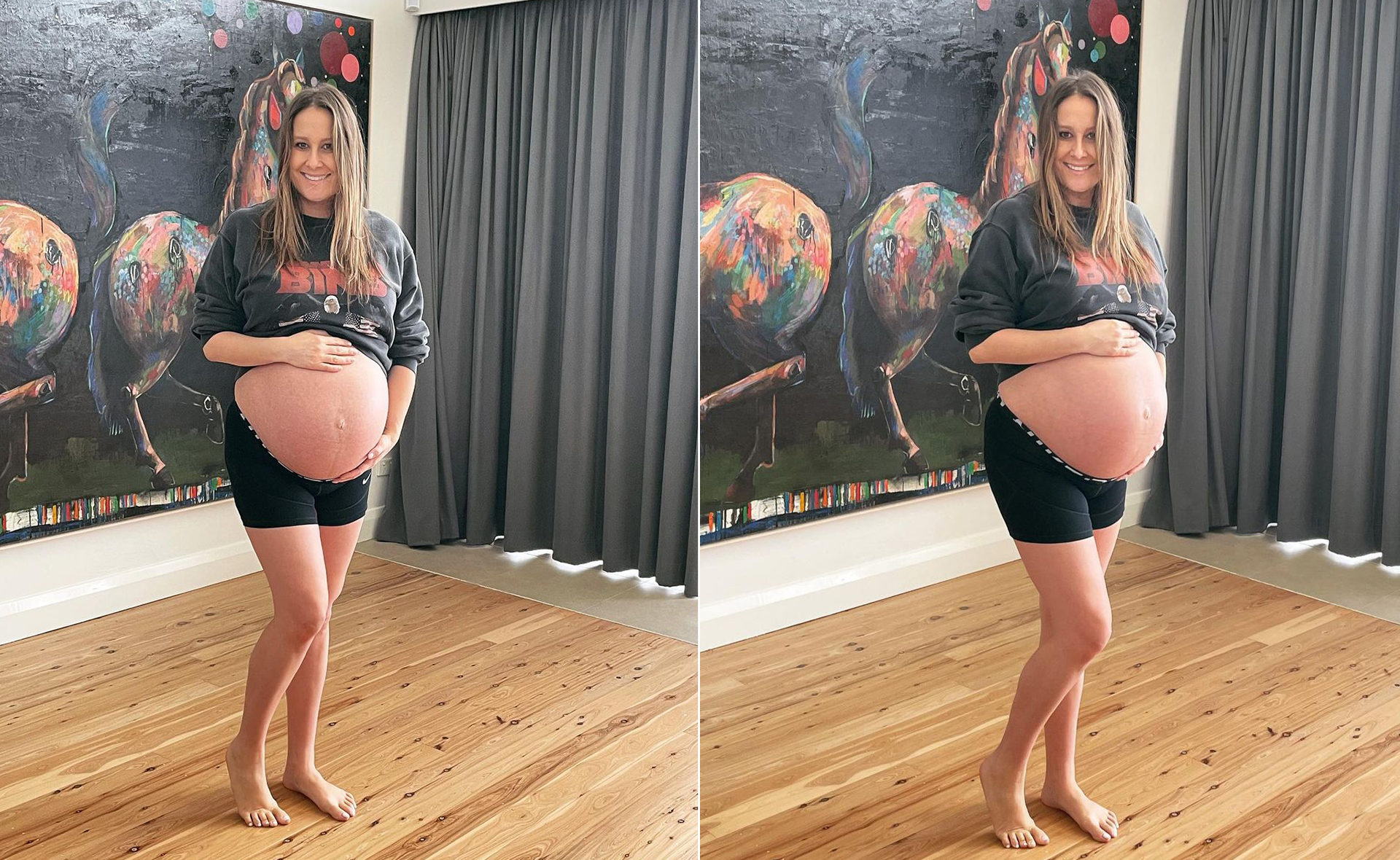 Not long to go now! Jackie Gillies shares exciting pregnancy milestone as she counts down to welcome twins