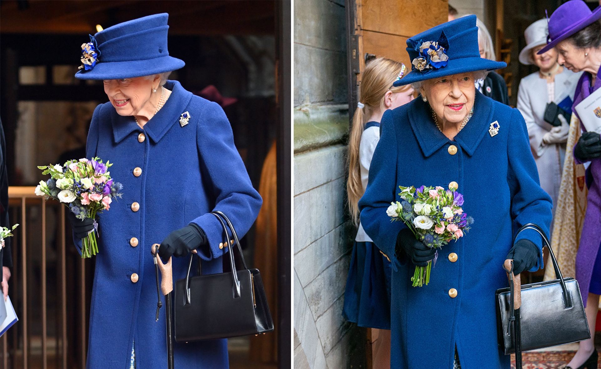 Concerns for the Queen as she steps out with a walking stick for the first time in 18 years