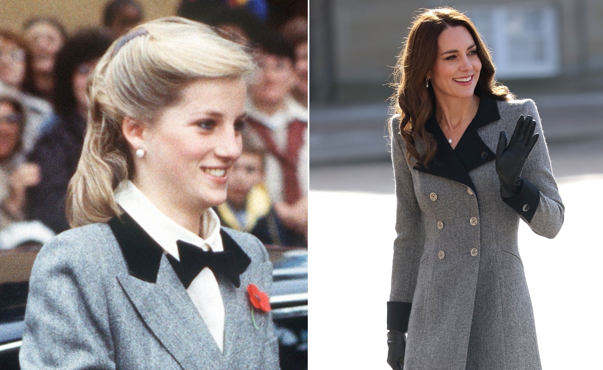 Like mother-in-law, like daughter-in-law: Duchess Catherine’s Denmark coat dress is almost identical to one Princess Diana wore in 1984