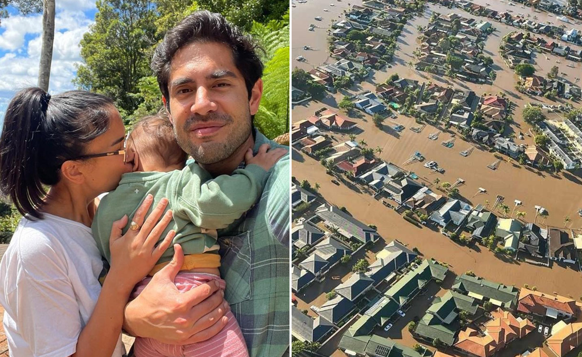 Former Home and Away star Tai Hara is left heartbroken after floods destroy his family home