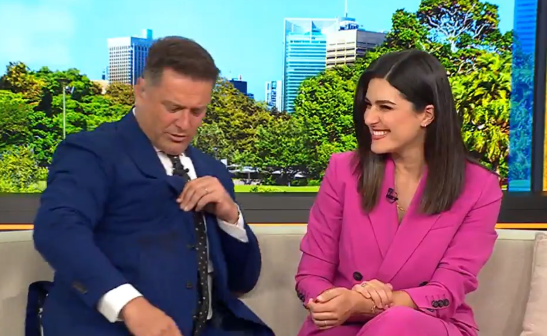 Poor Karl Stefanovic attacked by an egg during the Today show
