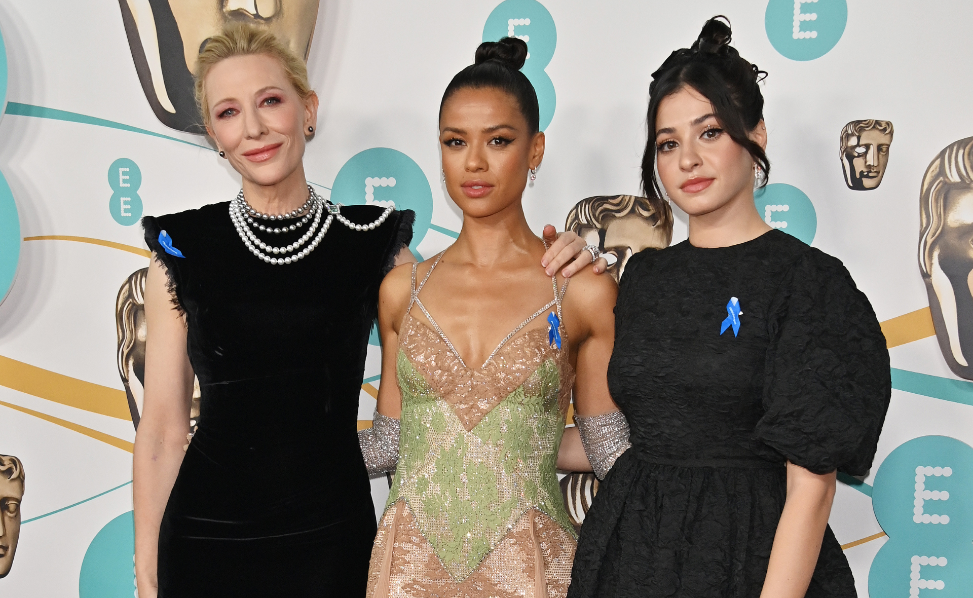 Why did Hollywood stars wear a blue ribbon to the BAFTAS?