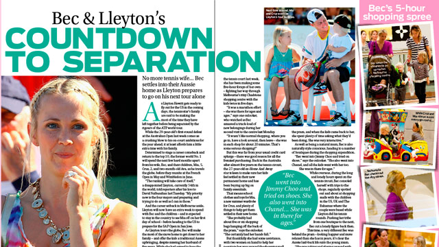 Bec and Lleyton Hewitt's countdown to seperation