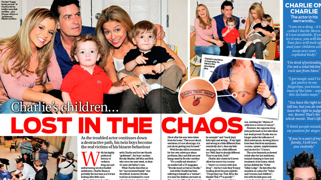 Charlie Sheen's children lost in the chaos