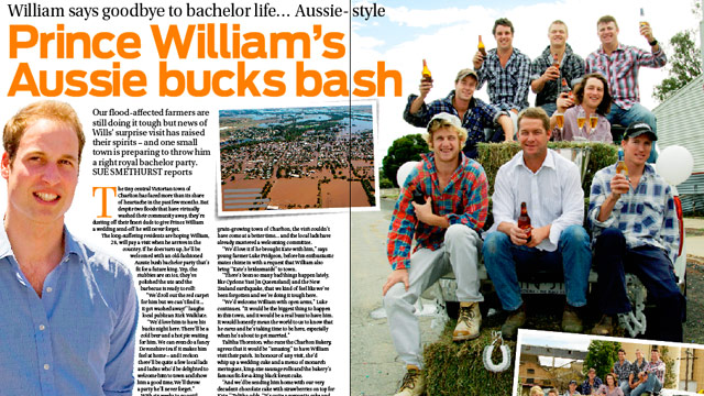 Prince William's Aussie bucks bash!