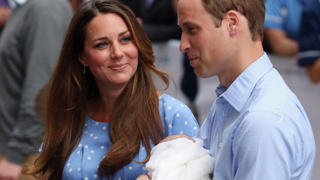 Kate and Wills with George
