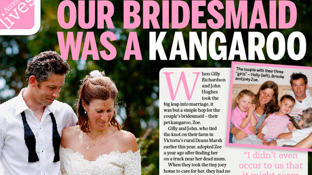Our bridesmaid was a kangaroo!