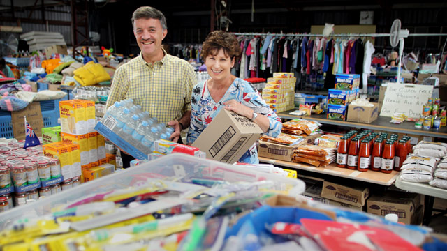 Queensland couple's incredible flood relief effort