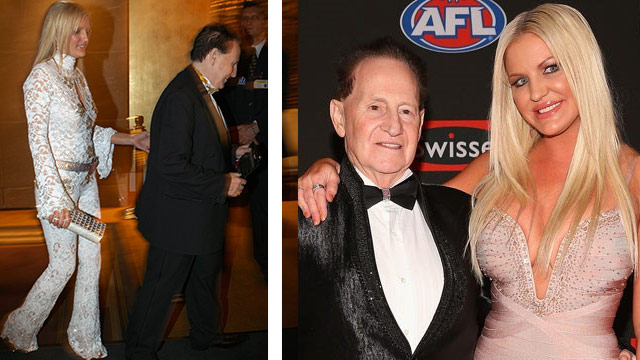 The pantsuit which ended up costing Geoffrey $20 million and Geoffrey and Brynne Edelsten during happier times.