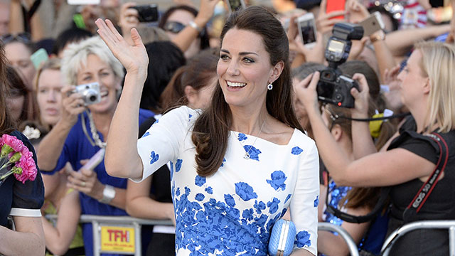 Kate waving to fans in Brisbane this afternoon.