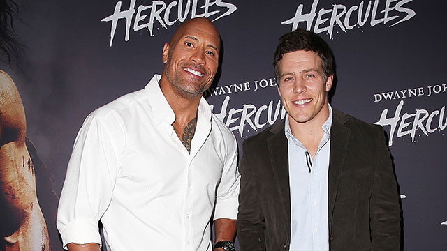 Stephen Peacocke shares red carpet with The Rock