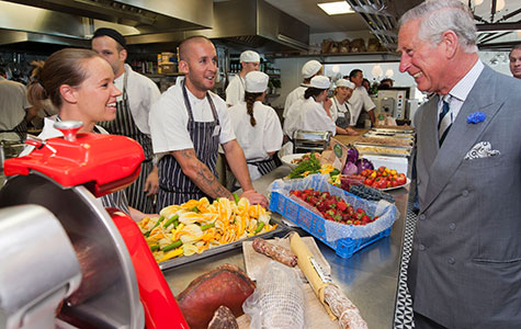 Prince Charles and Camilla visit Jamie Oliver’s restaurant