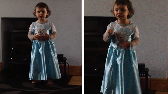 Little girl’s epic tantrum at mum giggling while she sings Frozen