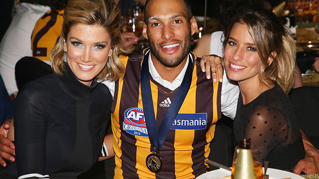 Delta Goodrem seen getting cosy with AFL player