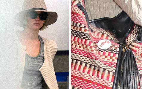 Jennifer Lawrence spotted wearing Chris Martin’s ‘Love’ button