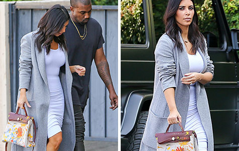 Kim Kardashian steps out with Hermes bag hand painted by North West!