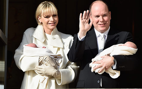 Prince Albert and Princess Charlene present Monaco twins
