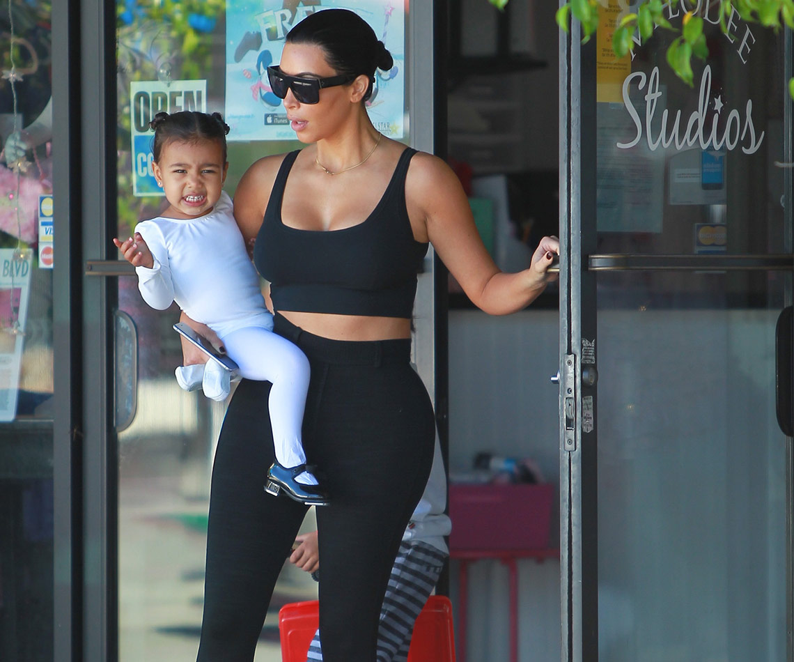 Kim Kardashian dyed hair gym