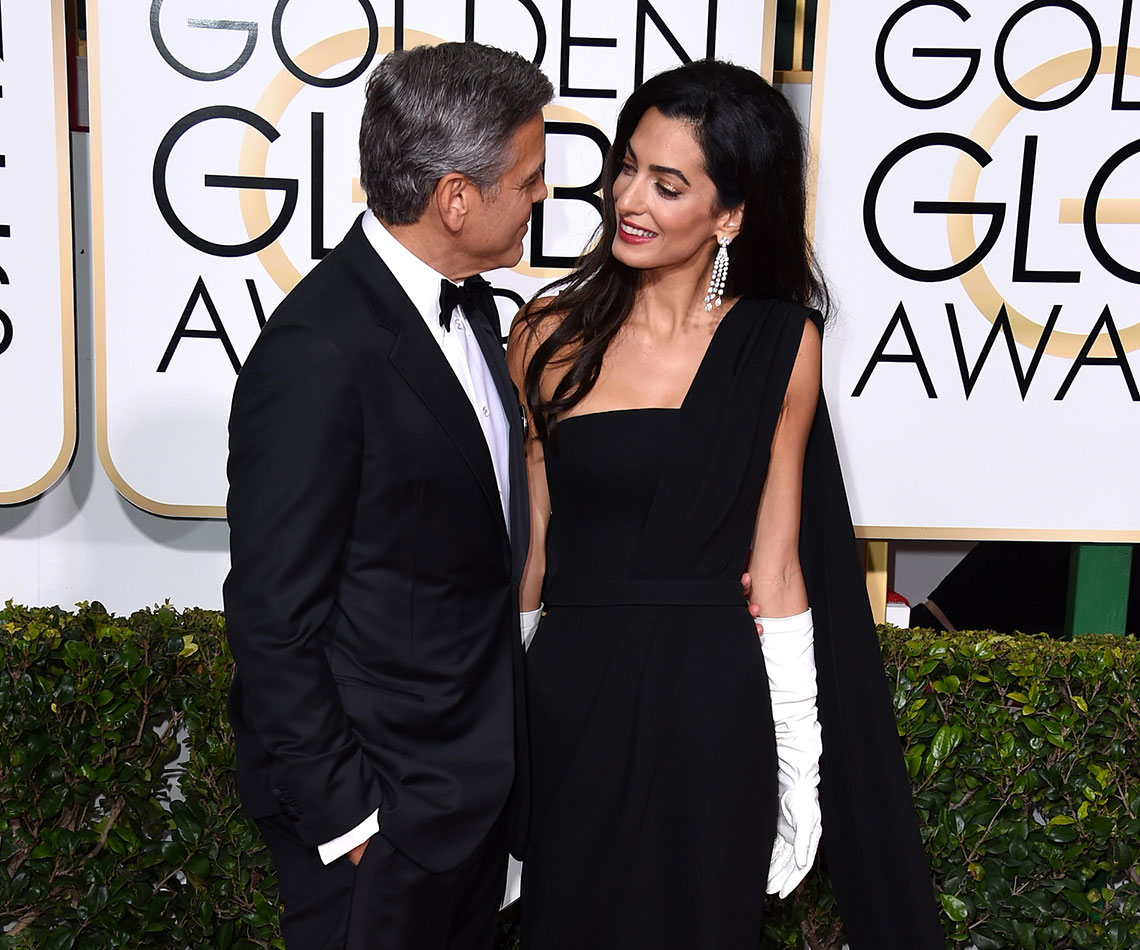 George and Amal Clooney at Golden Globes