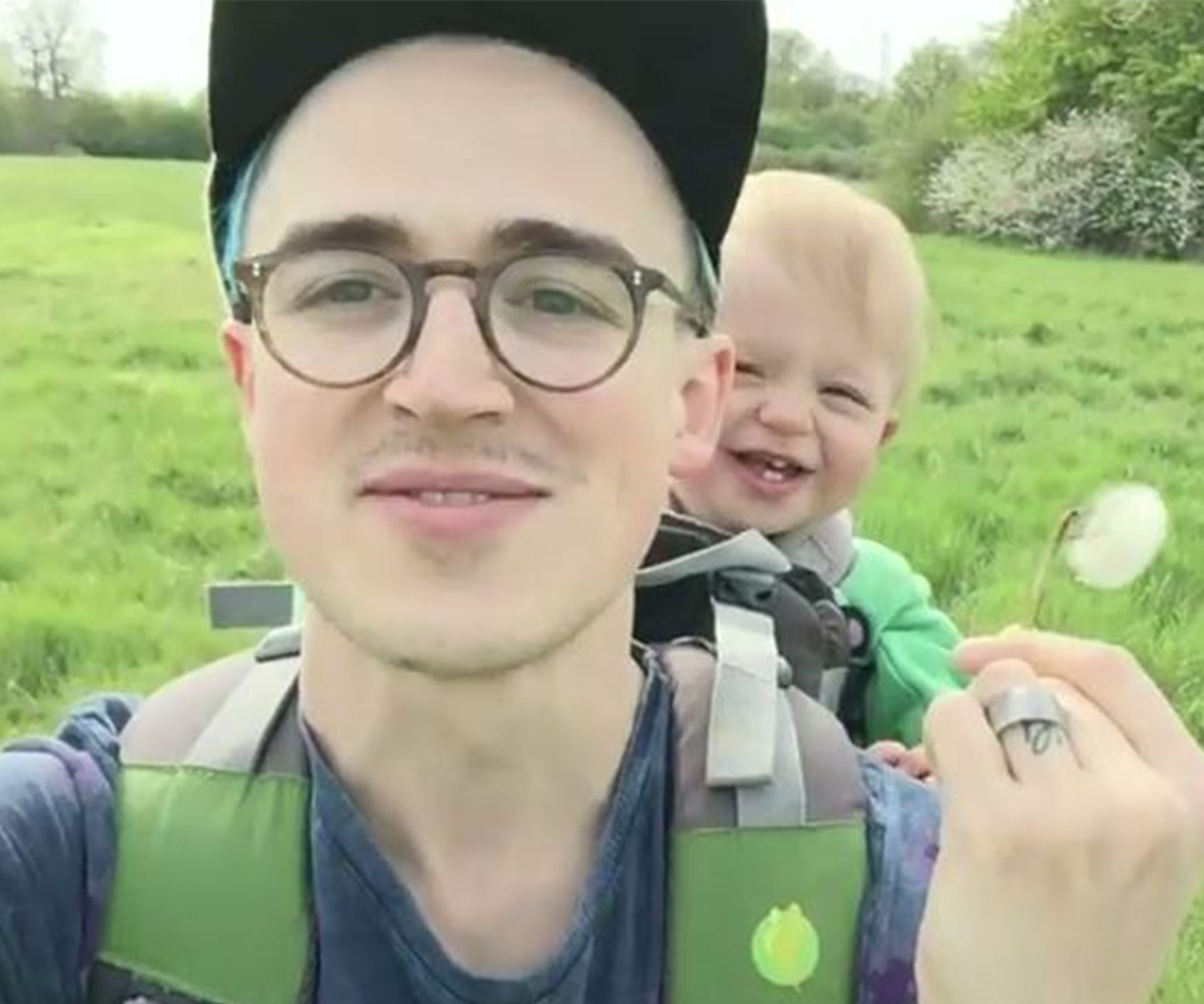 McBusted star Thomas Fletcher’s one-year-old son Buzz loses his mind over dandelions!