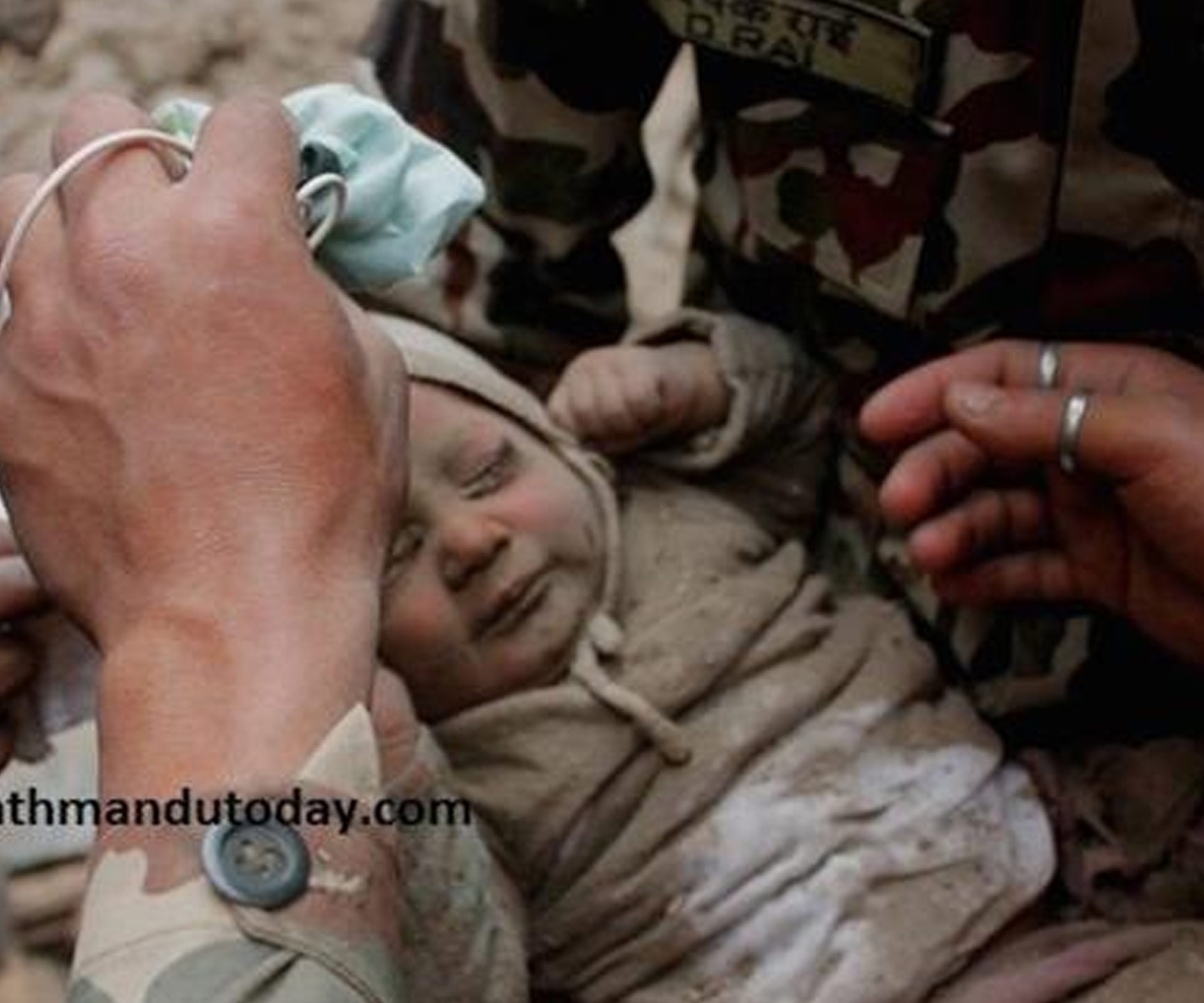 Miracle baby pulled from the rubble in Nepal