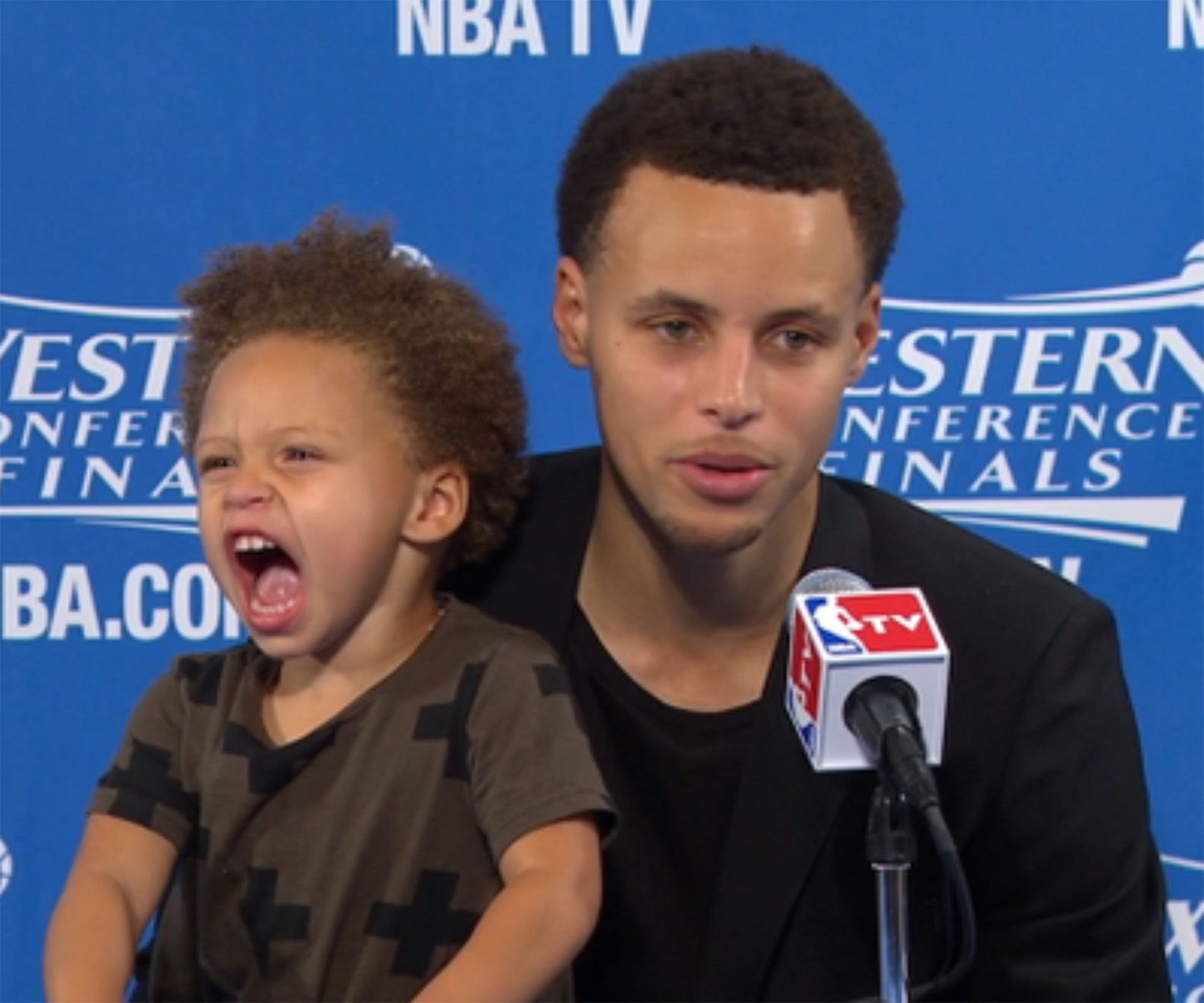 Stephen and Riley Curry