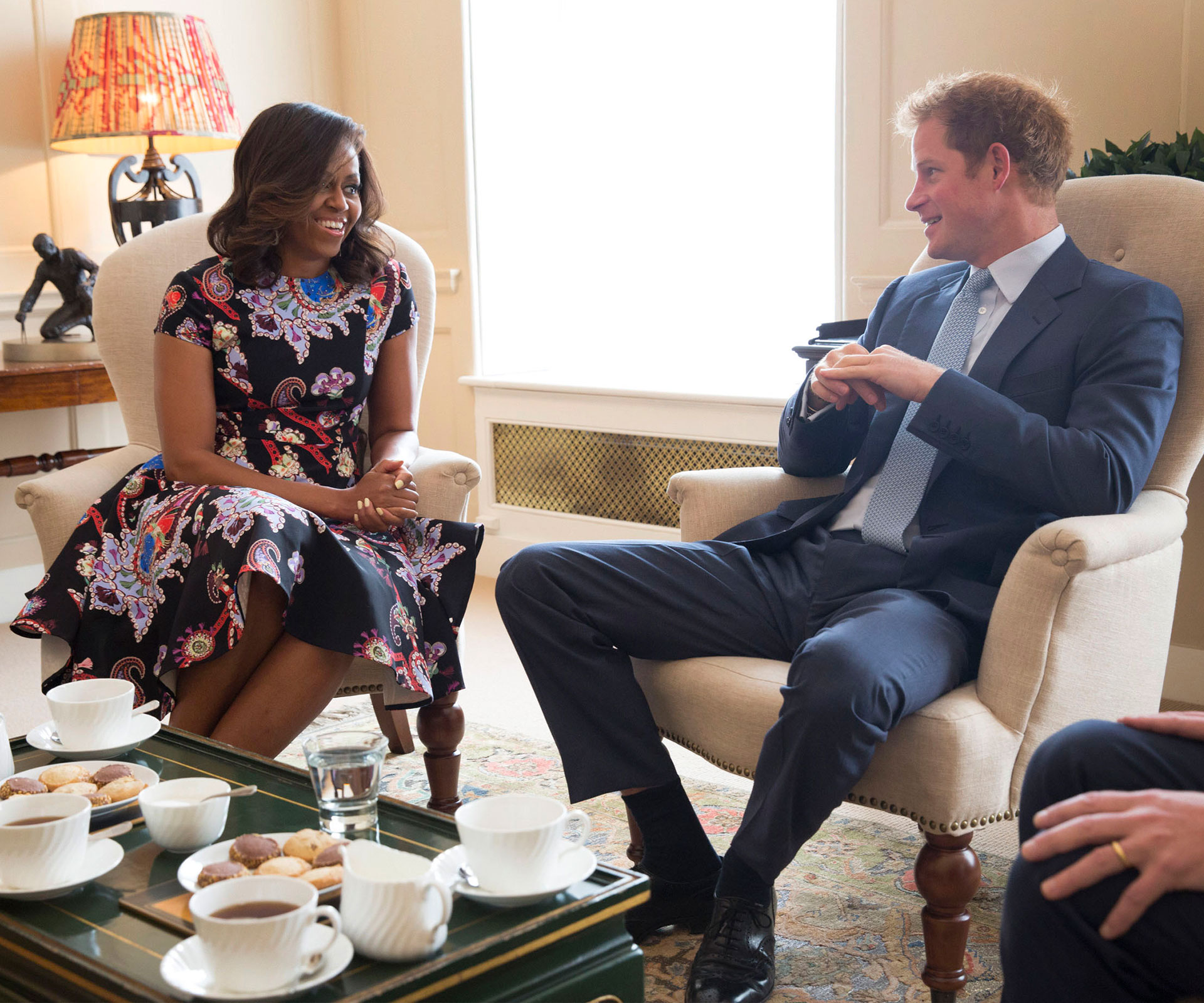 Michelle Obama and Prince Harry at Kensington Palace 