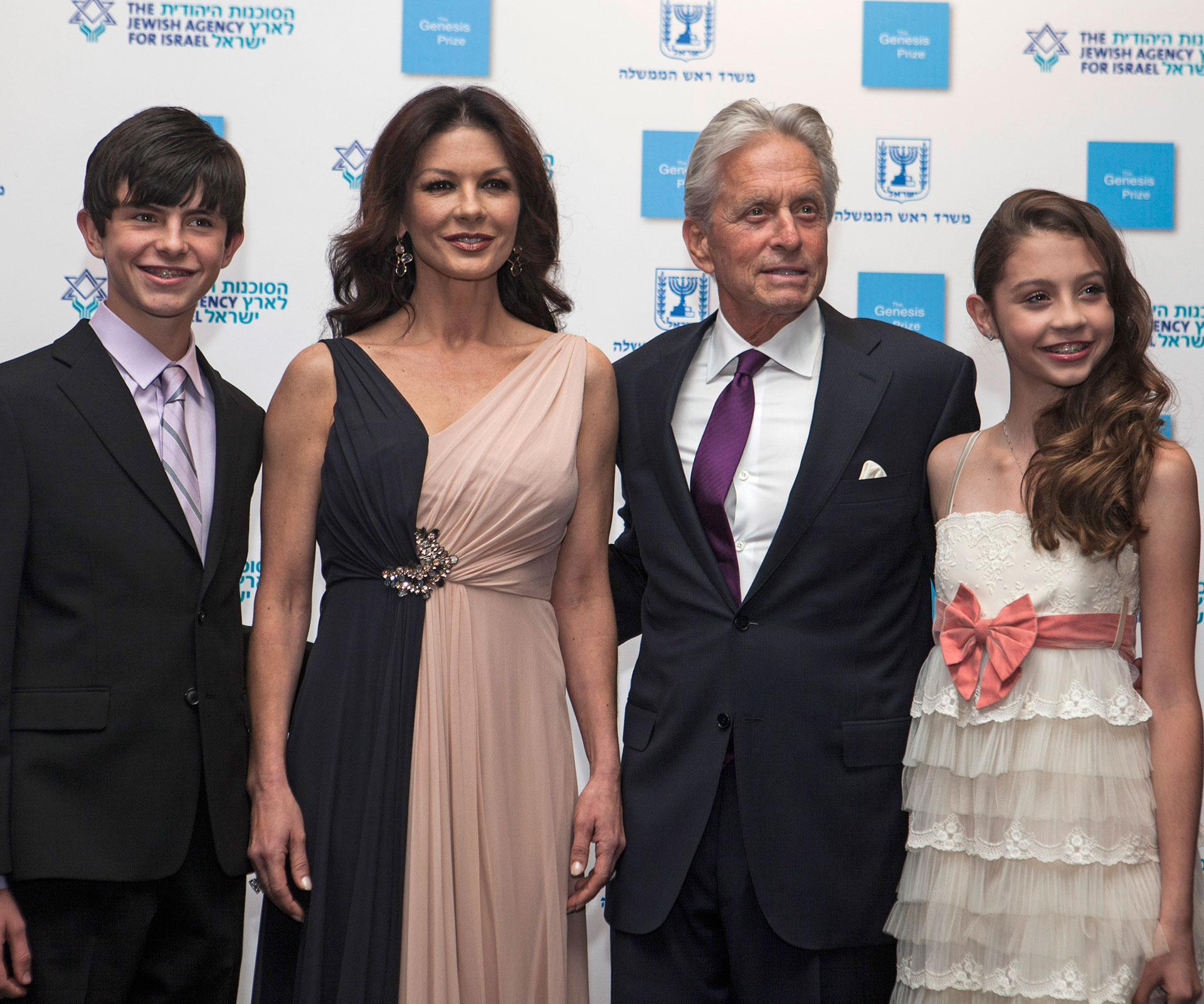 Catherine Zeta-Jones and Michael Douglas with their kids in Israel 